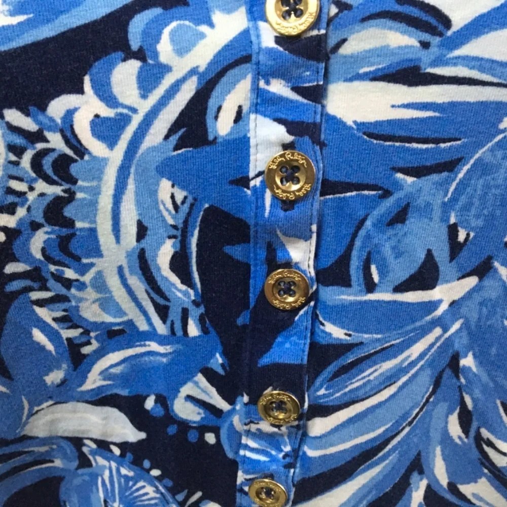 LILLY PULITZER COTTON BLUE AND WHITE TANK SIZE MEDIUM - Picture 2 of 5